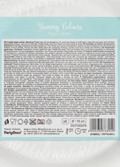 Talerzyki papierowe niebieskie PASTELE 18cm (6szt.)