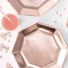 Talerzyki papierowe rose gold PICK & MIX różowe złoto (8szt.)