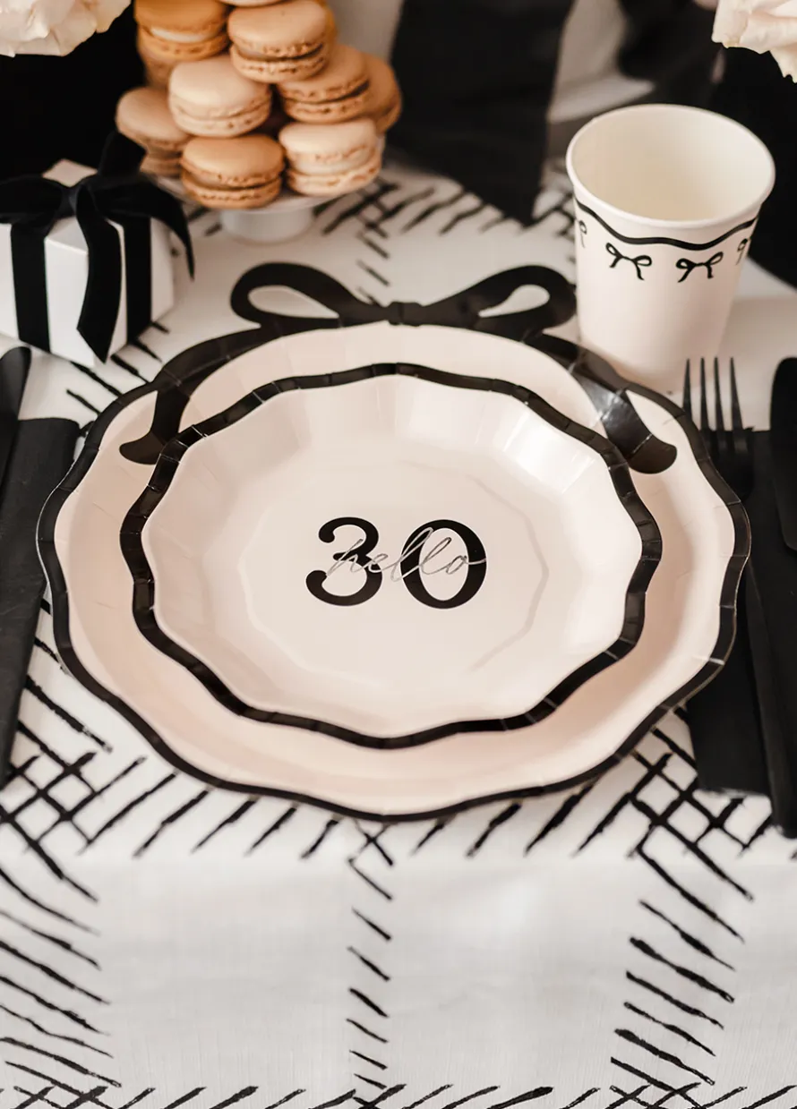 Talerzyki papierowe 30 urodziny HELLO 30 (6szt.)