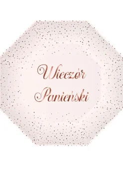 Talerzyki papierowe Wieczór Panieński różowe