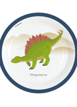Talerzyki urodzinowe dla dzieci SZCZĘŚLIWY DINOZAUR 23cm (8szt.)