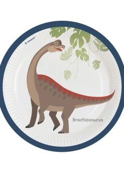 Talerzyki urodzinowe dla dzieci SZCZĘŚLIWY DINOZAUR 23cm (8szt.)