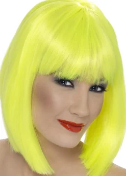 Żółta peruka GLAM z grzywką