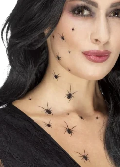 Tatuaże zmywalne na Halloween PAJĄKI makijaż halloweenowy