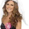 Tiara z welonem BRIDE TO BE z białym futerkiem