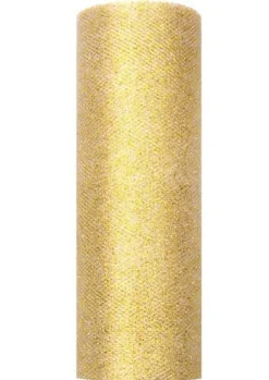 Tiul GLITTERY złoty 15cm x 9m