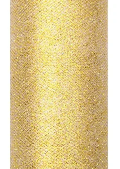 Tiul GLITTERY złoty 15cm x 9m