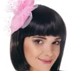 Toczek na spince różowy fascynator lata 20