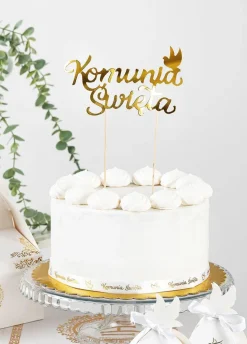 Topper Komunia Święta - złoty