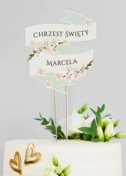 Topper na tort CHRZEST z imieniem