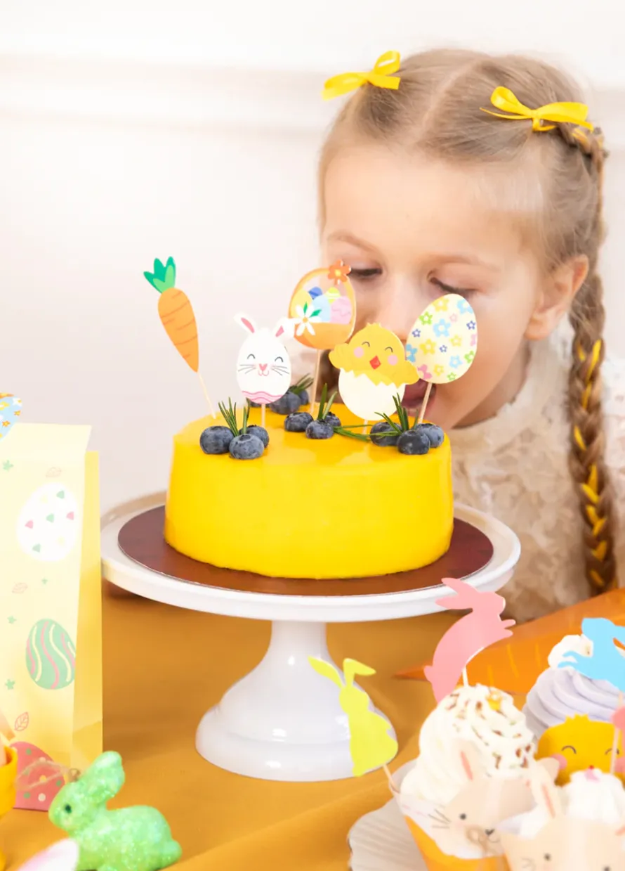 Topper na tort dekoracja na Wielkanoc 5szt.