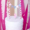 Topper na tort GIRLANDA różowa