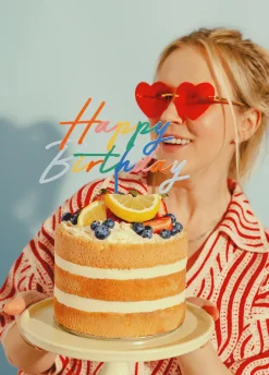 Topper na tort HAPPY BIRTHDAY kolorowy