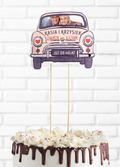 Topper na tort personalizowany ROCZNICA dekoracja na tort na rocznicę ślubu