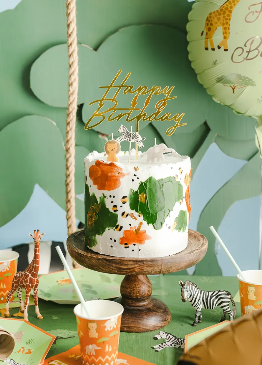 Topper na tort urodzinowy HAPPY BIRTHDAY ZŁOTY akrylowy