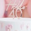 Topper na tort 40 URODZINY HELLO rose gold