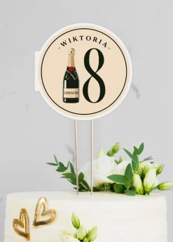 Topper na tort 18 urodziny SZAMPAN