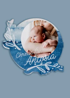 Topper na tort ze zdjęciem NA CHRZEST CHŁOPCA