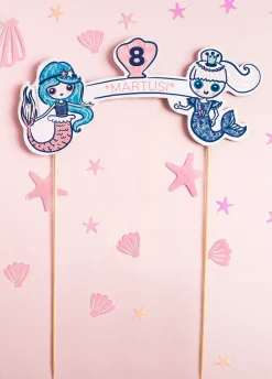Topper na tort z syrenami SYRENKI personalizowany