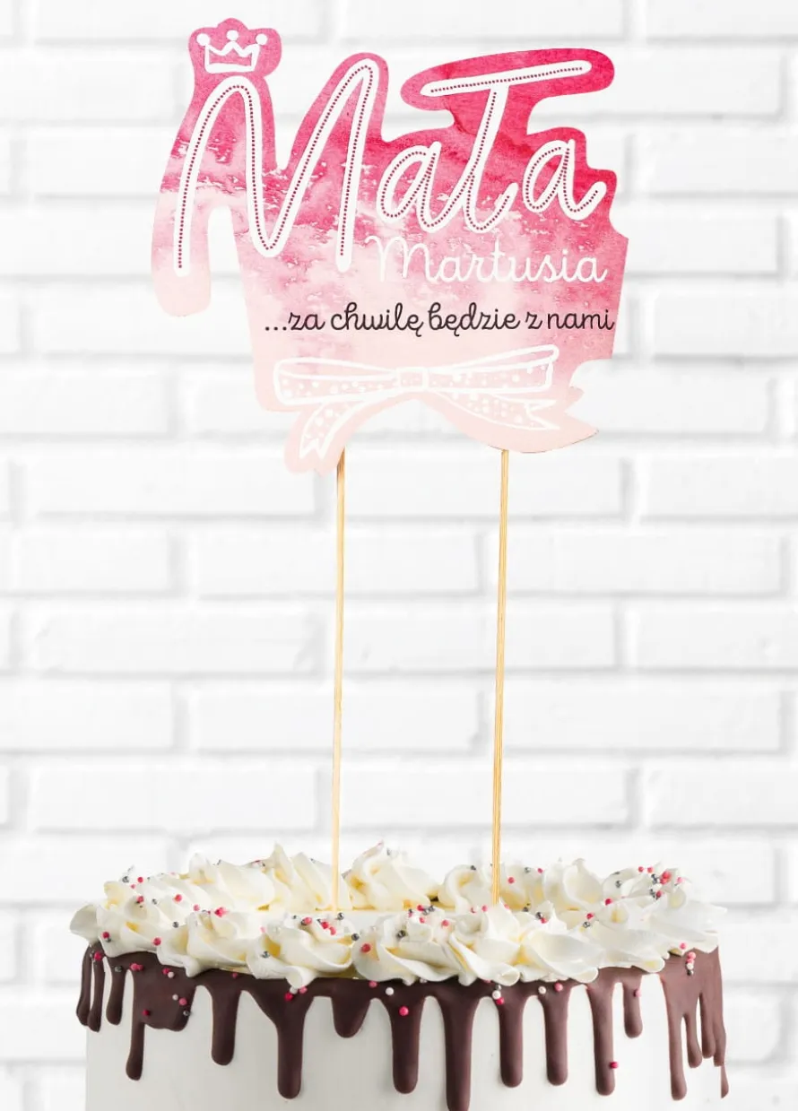 Topper personalizowany BABY SHOWER GIRL