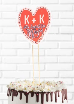 Topper personalizowany ROCZNICA serduszko