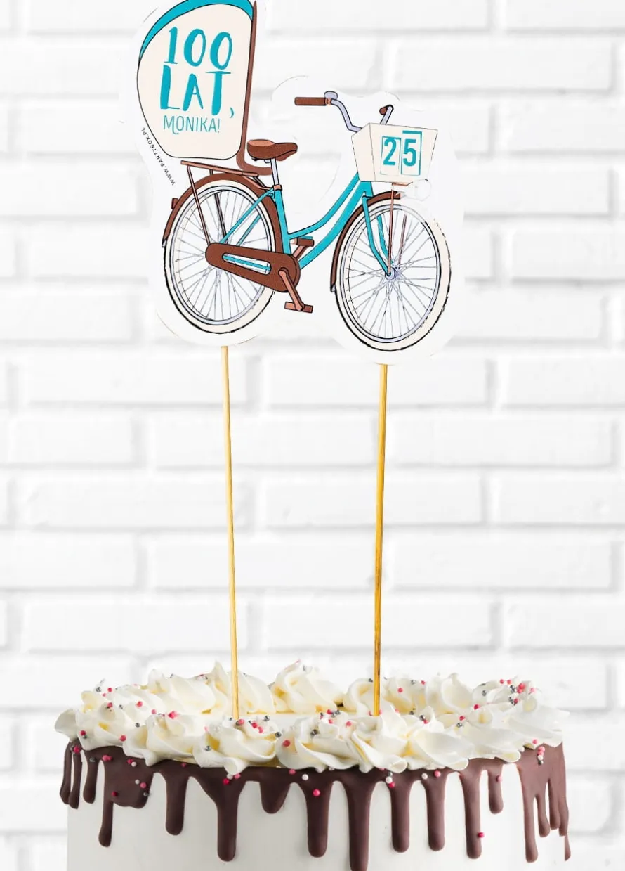 Topper urodzinowy na tort rowerowy URODZINY ROWERZYSTY