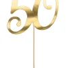 Topper 50 URODZINY złoty