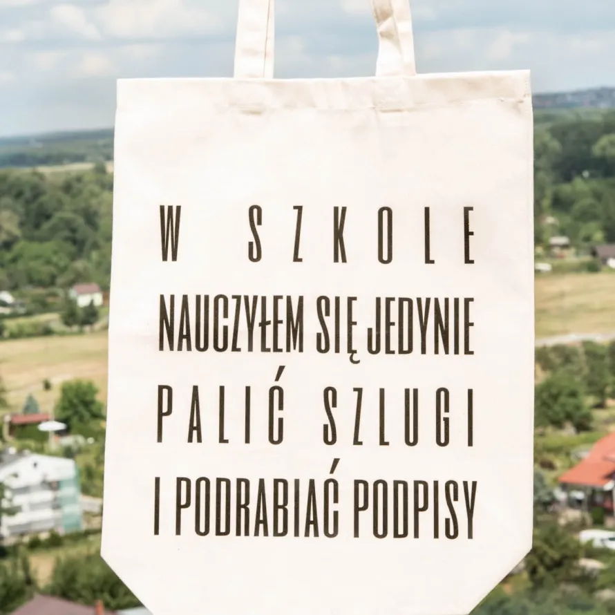 Torba bawełniana z nadrukiem W SZKOLE