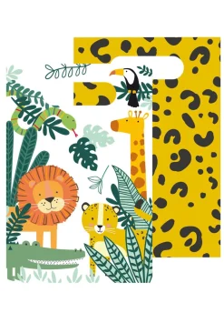 Torebki papierowe GET WILD urodziny w stylu safari (8szt.)