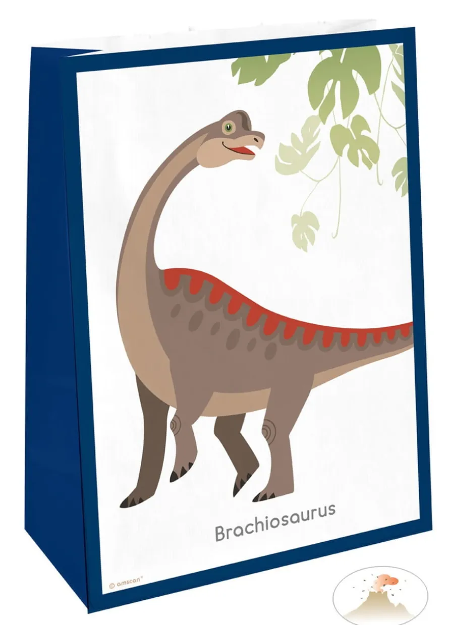 Torebki papierowe na upominki SZCZĘŚLIWY DINOZAUR (4szt.)