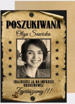 Urodzinowa tablica powitalna ze zdjęciem DZIKI ZACHÓD