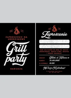 Urodzinowe zaproszenia na grilla GRILL PARTY