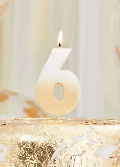 Świeczka cyferka GOLD OMBRE 6