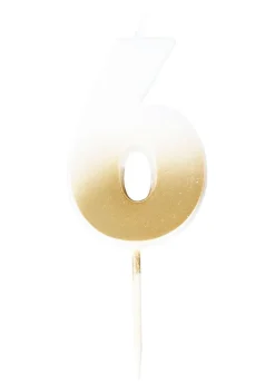 Świeczka cyferka GOLD OMBRE 6