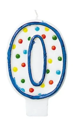 Świeczka na torta CYFERKA 0