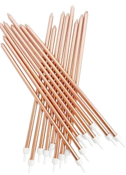 Świeczki długie złote ROSE GOLD (16szt.)