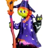 Wielki balon na Halloween WIEDŹMA Z KOTEM