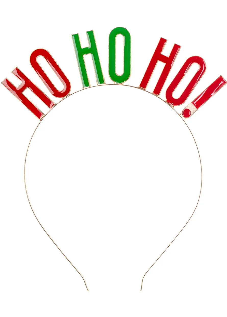 Świąteczna opaska HO HO HO metalowa