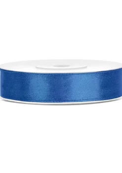 Wstążka satynowa niebieska królewski błękit 12mm/25m