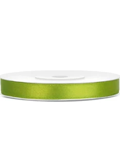 Wstążka satynowa zielone jabłuszko 6mm/25m