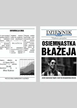 Zaproszenia GAZETA URODZINOWA ze zdjęciem