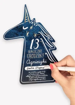 Zaproszenia jednorożec personalizowane MAGIC urodziny unicorn (6szt.)