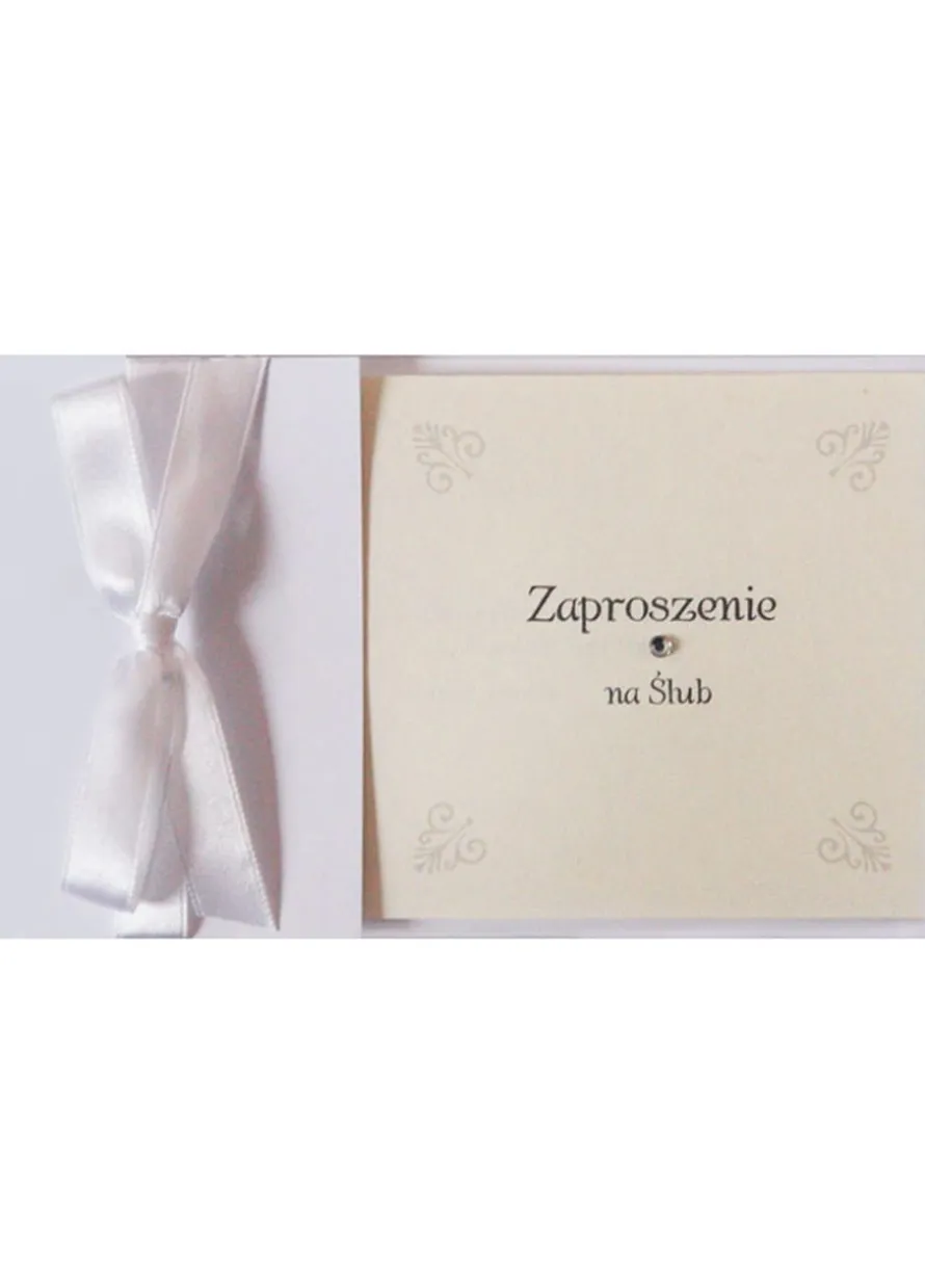 Zaproszenia ślubne z kokardą (10szt.)