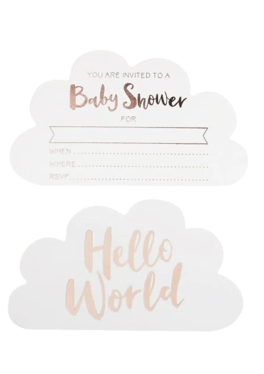 Zaproszenia na baby shower HELLO WORLD (10szt.)