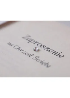 Zaproszenia na chrzest z kokardką (10szt.)