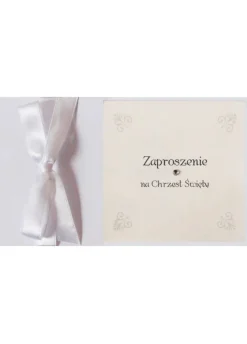 Zaproszenia na chrzest z kokardką (10szt.)