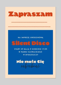 Zaproszenia na imprezę SILENT DISCO