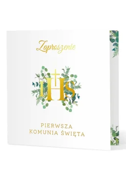 Zaproszenia na komunię IHS EUKALIPTUS