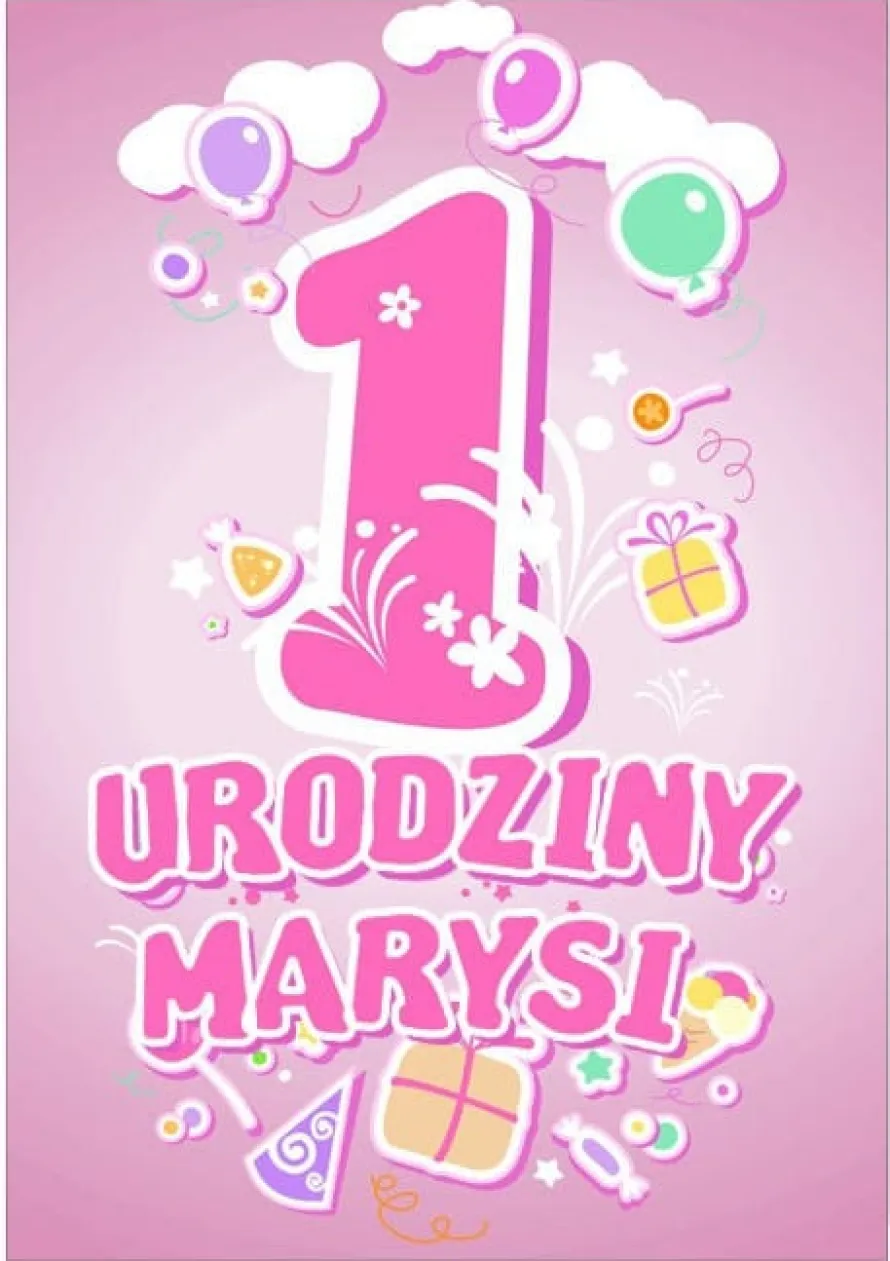 Zaproszenia na roczek dla dziewczynki RÓŻOWE personalizowane