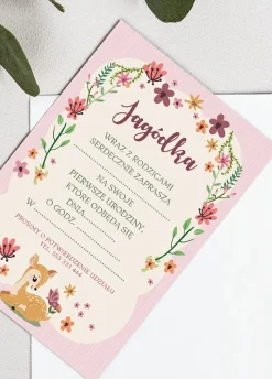 Zaproszenia na roczek personalizowane MAŁA SARENKA